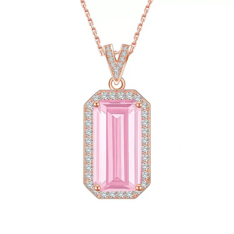 Petal Frame Natural Crystal Necklace