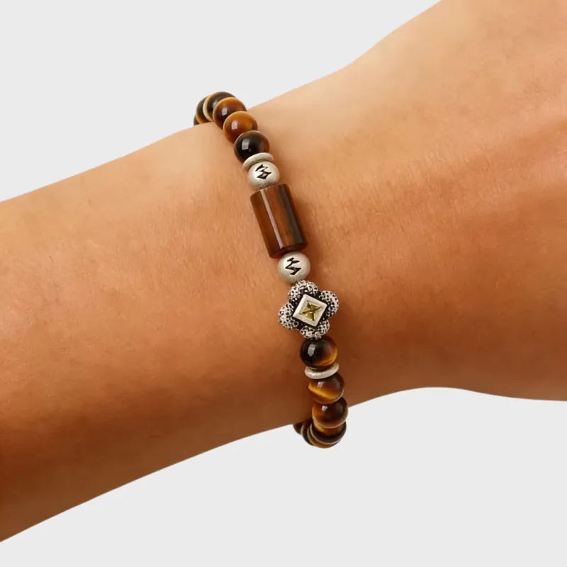 Ancient Rune Natural Tiger Eye Wealth Bracelet