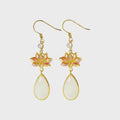 Boucles d'oreilles en jade Hetian naturel vif Lotus