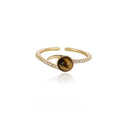 Bague Tigre Œil Rayonnant pour Richesse et Protection — Bague Épingle de Revers Vintage pour Femme