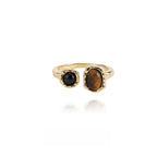 Bague en pierre Œil de Tigre naturel Rétro Melad Nouveau Luxe léger Design Sens Bague Courage