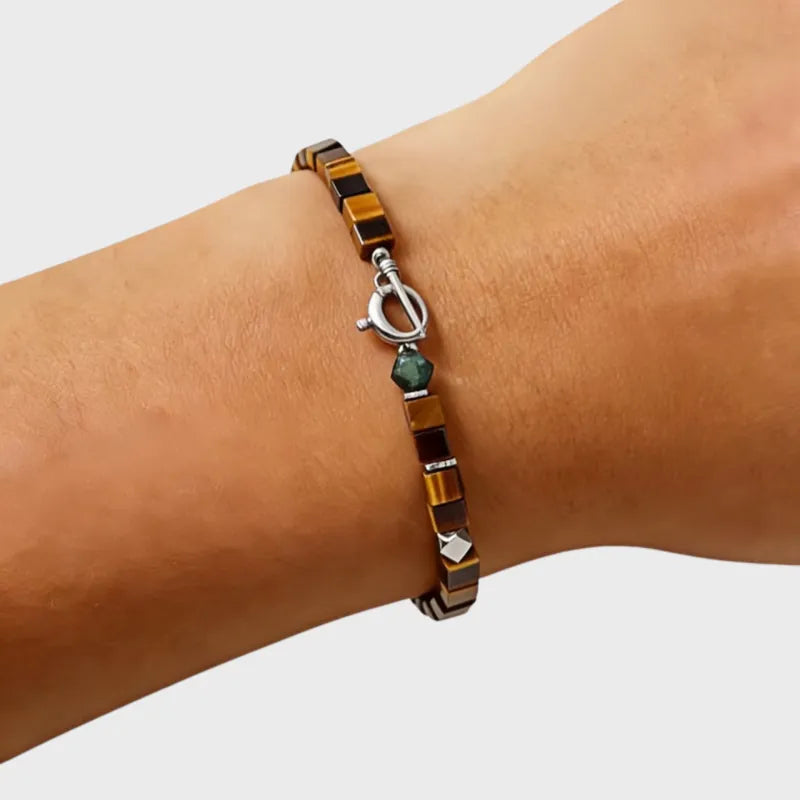Timeless Shield Natural Tiger Eye Bracelet