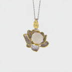 Collier Lotus de Jade Blanc