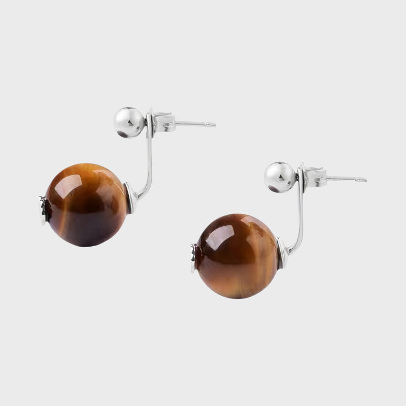 Resolute Gaze Natural Tiger Eye Earrings