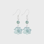 Boucles d'oreilles Jade Lotus Bleu Éclairant