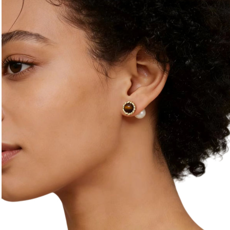 Steadfast Aura Natural Tiger Eye Earrings