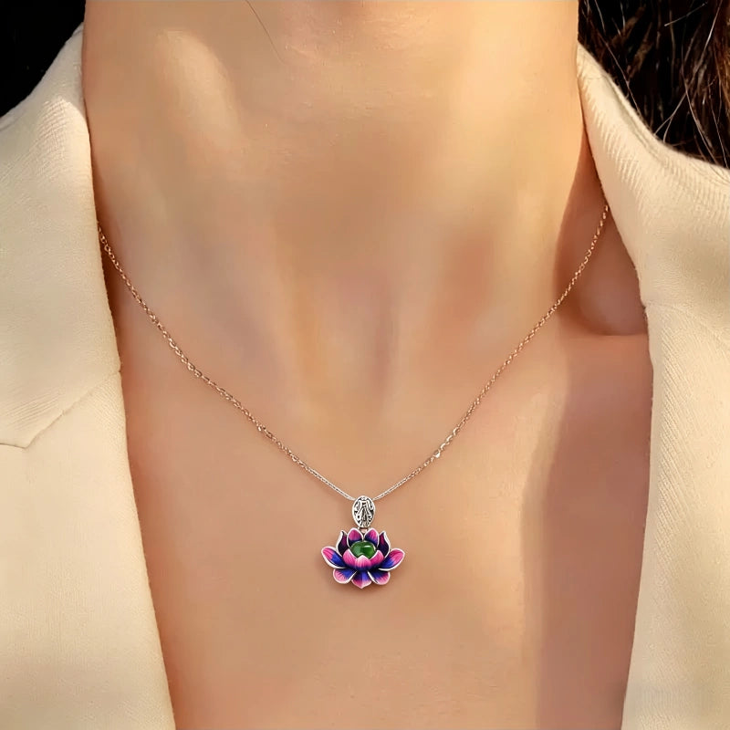 Holy Purple Lotus  Necklace