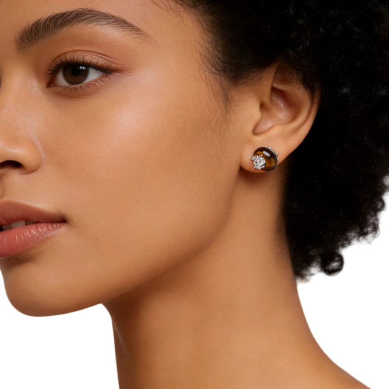 Fortune Ward Natural Tiger Eye Earrings