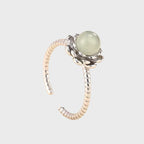 Bague lotus en jade de Hetian - Attire la bonne fortune et les bienfaiteurs