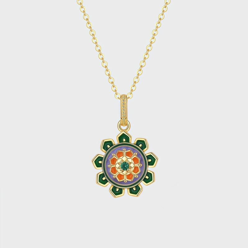 Living Green Lotus Necklace
