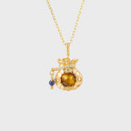 Collier Pochette Richesse Œil de Tigre — Mini Sac Porte-Bonheur Œil de Tigre
