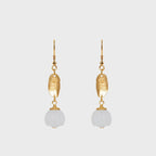 Boucles d'oreilles Lotus Éveil en Jade Hetian Naturel