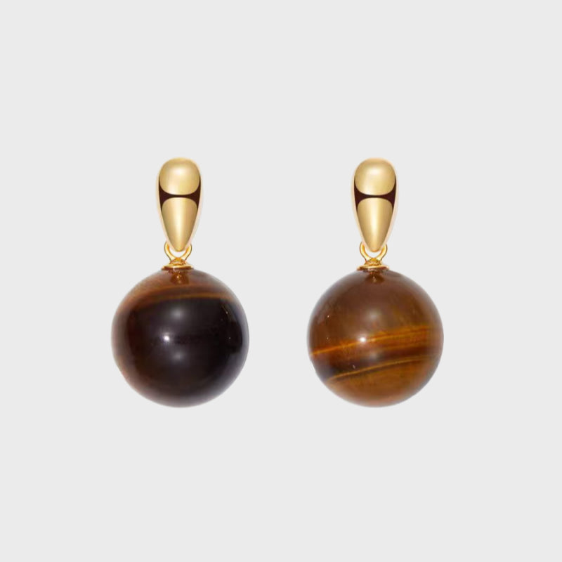 Solace Eye Natural Tiger Eye Earrings