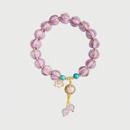 Bracelet violet Lucky Lotus – Cadeau d'anniversaire pour petite amie