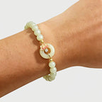 Bracelet en jade Hetian naturel Lotus Éclat Pur