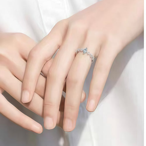 Aquamarine Crown Ring-Genuine Gemstone Crystal Chakra Jewelry
