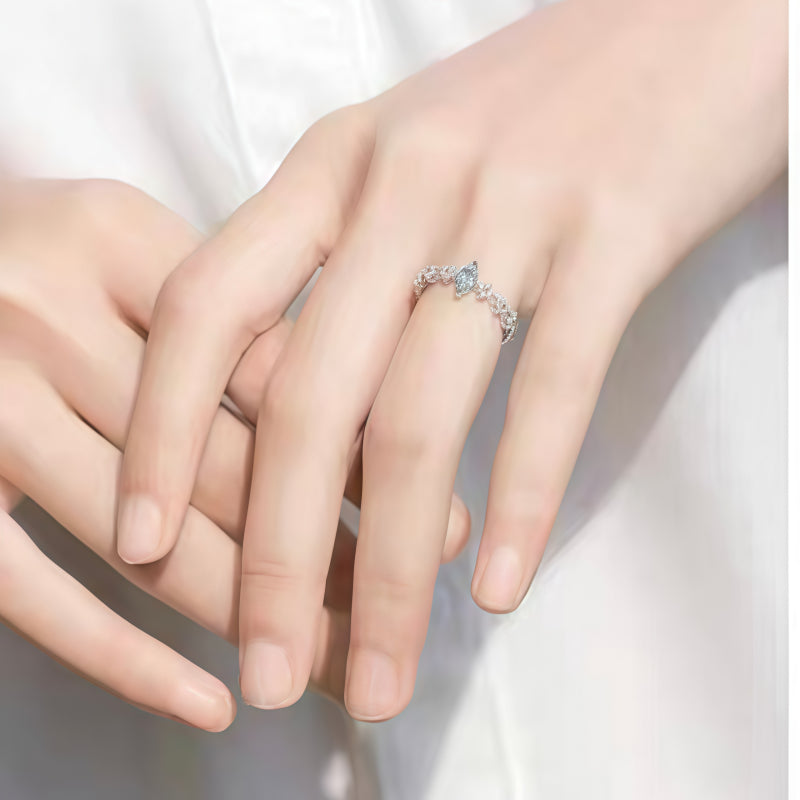 Aquamarine Crown Ring-Genuine Gemstone Crystal Chakra Jewelry