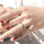 Natural Aquamarine Heart Ring - Wealth Attractor & Nobleman Luck