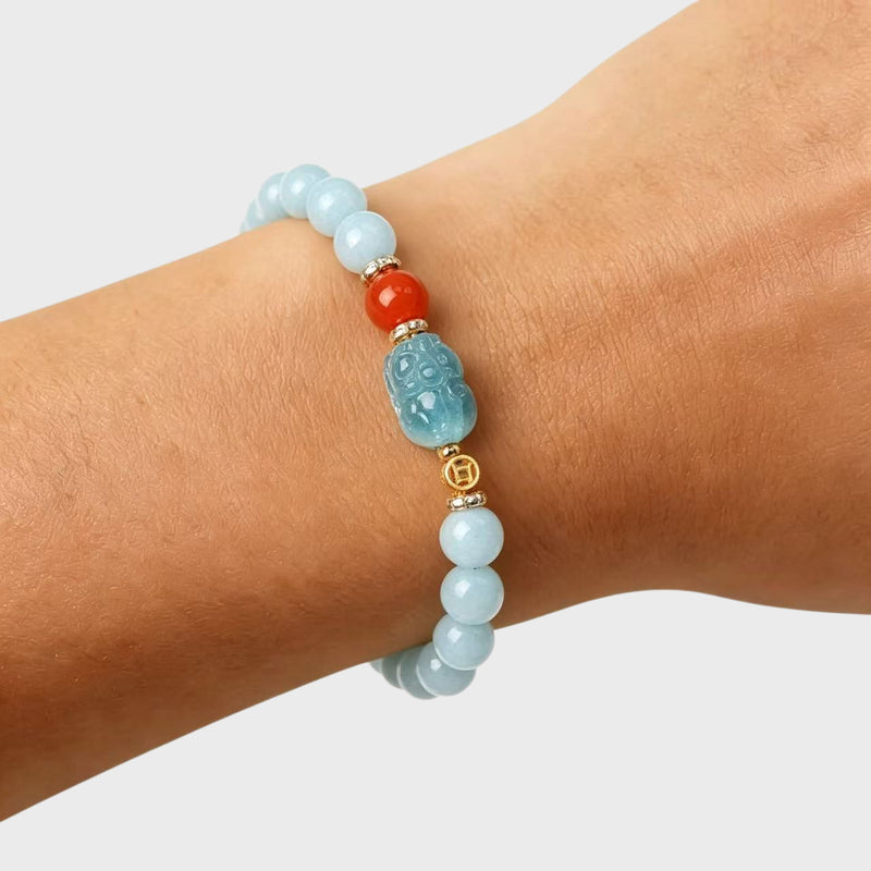 Wealth Attraction Natural Aquamarine Bracelet