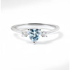 Natural Aquamarine Heart Ring - Wealth Attractor & Nobleman Luck