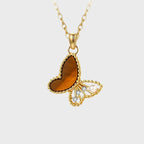 Collier Papillon en Œil de Tigre - Liberté et Succès