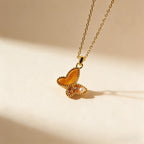 Collier Papillon en Œil de Tigre - Liberté et Succès