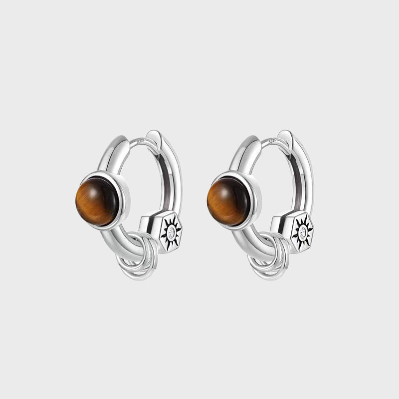 Myrthos Natural Tiger Eye Earrings