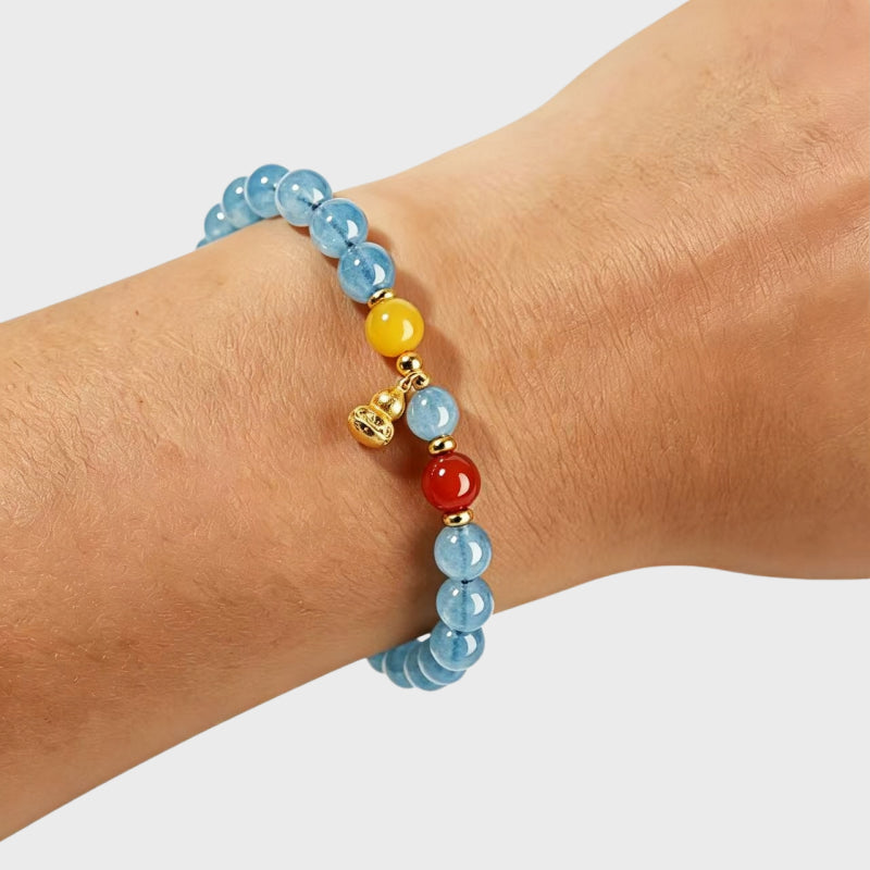 Fortune Gourd Natural Aquamarine Bracelet
