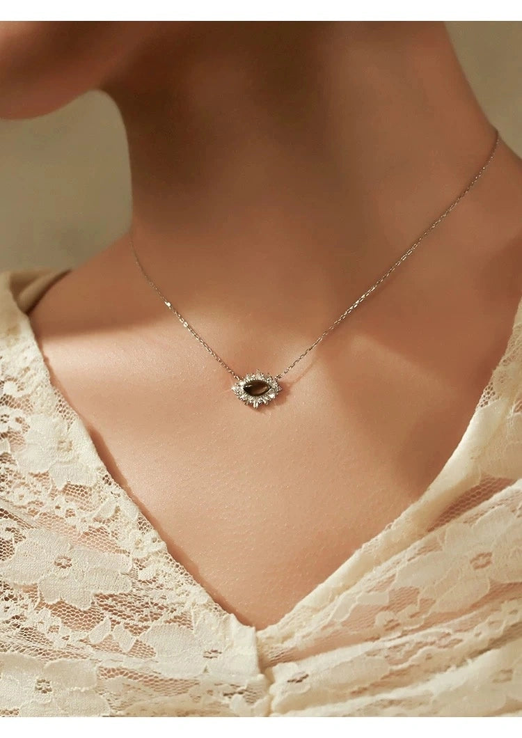 Evil Eye Natural Tiger Eye Stone Necklace