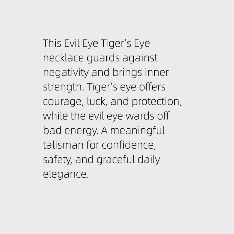 Evil Eye Natural Tiger Eye Stone Necklace