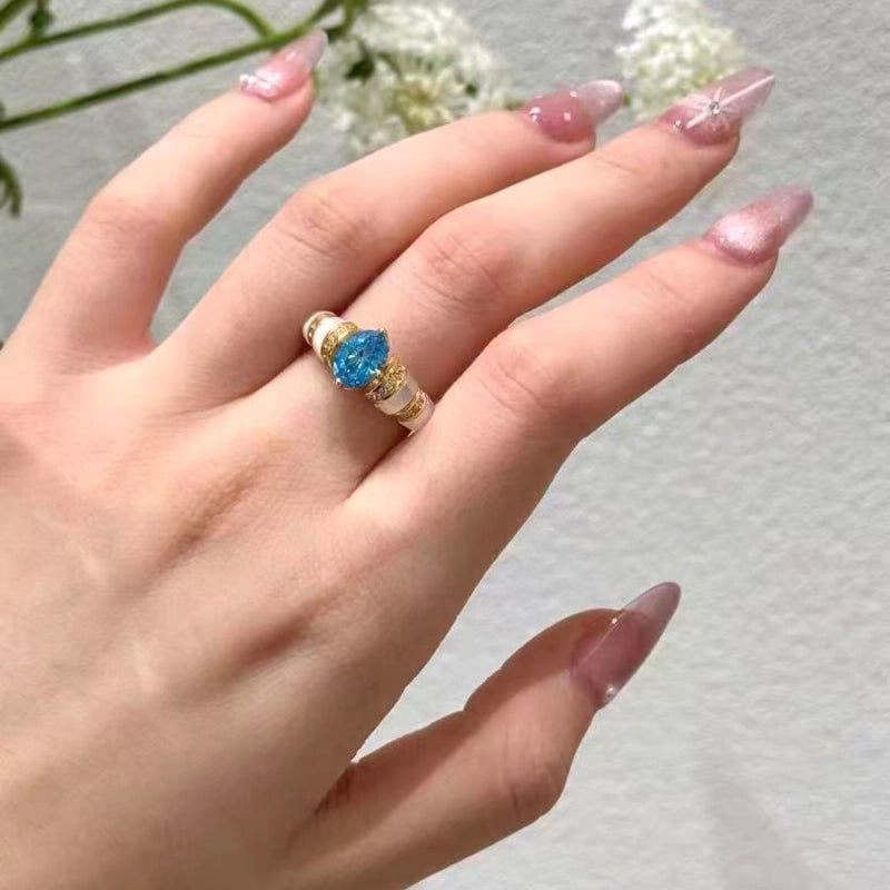 Dreamy Natural Aquamarine Ring - Calm Mind