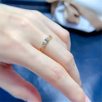 Natiural Aquamarine Intersection Fashion Ring - Clarity & Positive Flow