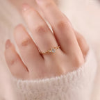 Delicate Teardrop Natural Aquamarine Ring - Positive Energy