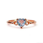 Heart Natural Aquamarine Birthstone Ring – Courage, Peace & Negative Energy Cleanser