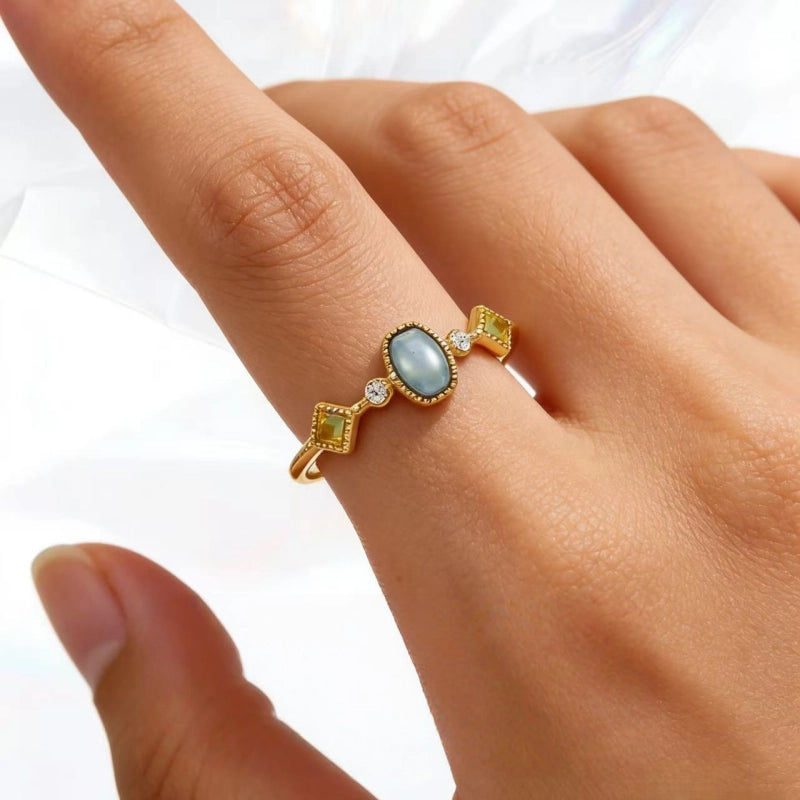 Aquamarine Fortune Ring – Spiritual Protection & Positive Energy