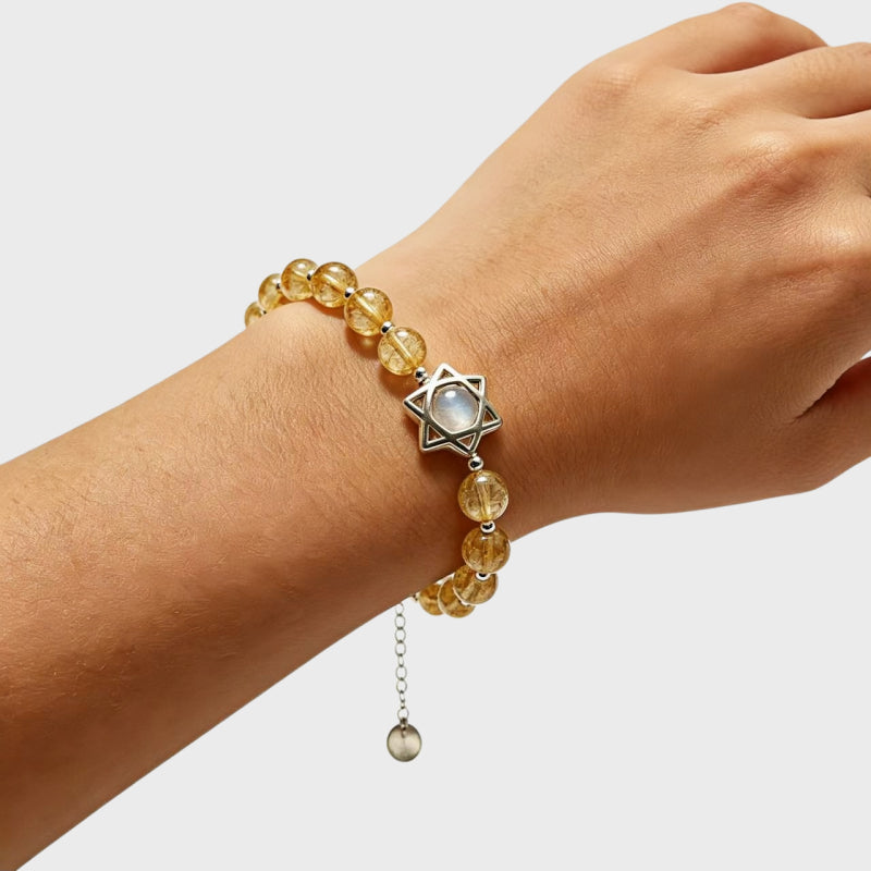 Star of David Rutilated Quartz Bracelet