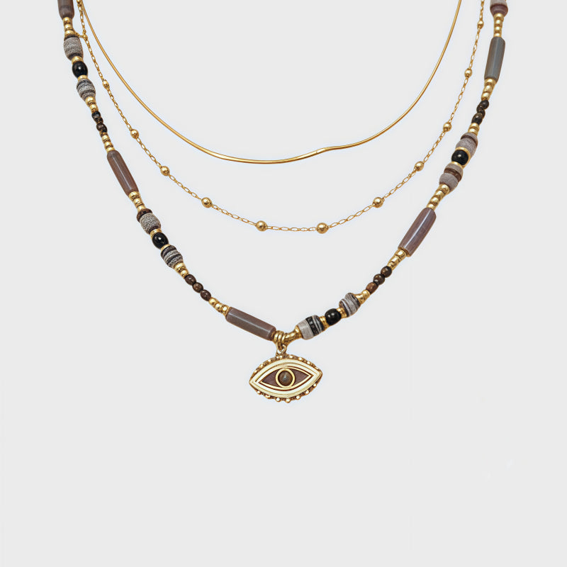 Three-stacked Evil Eye Necklace