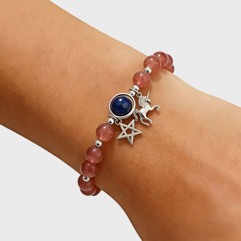 Star Unicorn Strawberry Quartz Bracelet