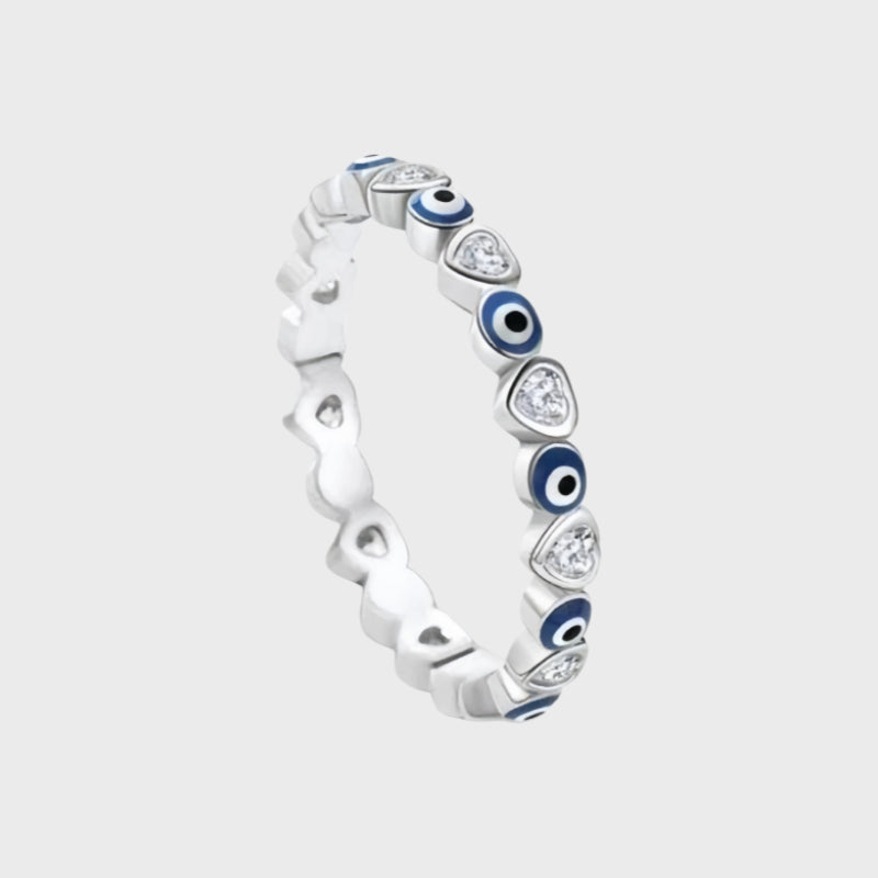Blue Evil Eye Awareness Luck Ring