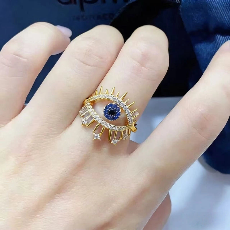 Starlight Evil Eye Ring – Courage, Protection & Fortune
