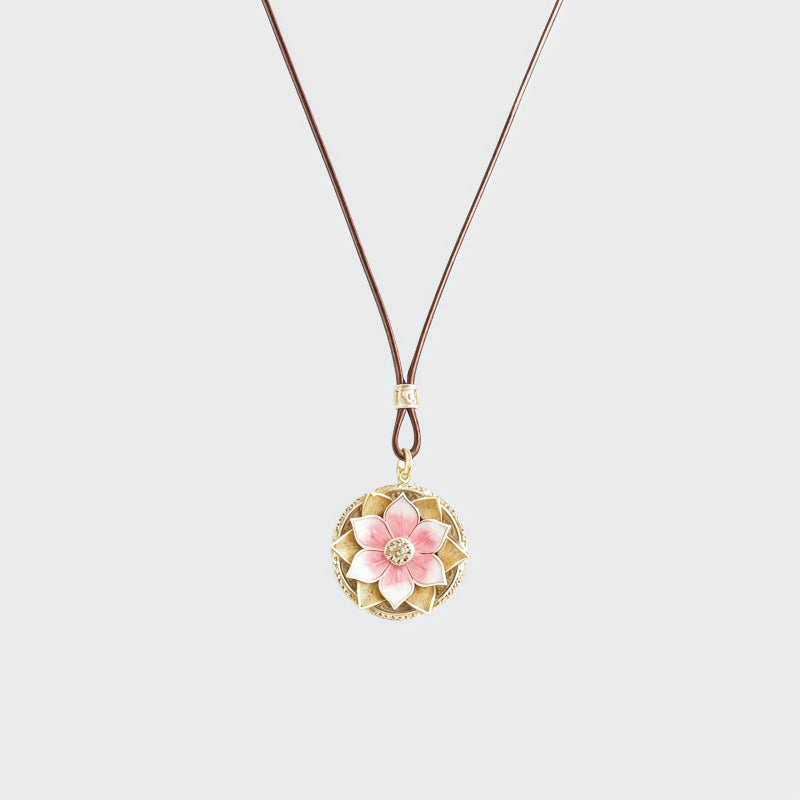 Lucky Pink Lotus Necklace