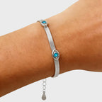 Herringbone Protection Evil Eye Bracelet