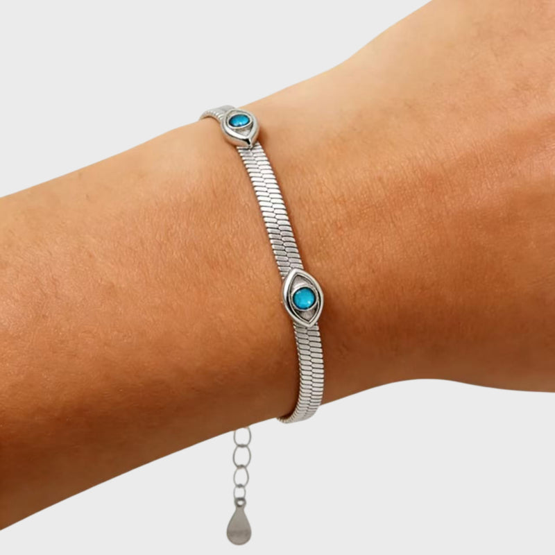 Evil Eye Protection Herringbone Bracelet