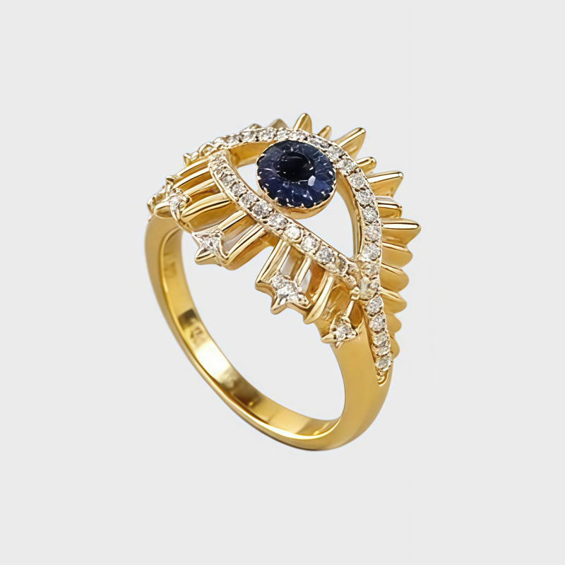 Starlight Evil Eye Ring – Courage, Protection & Fortune