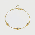 Bracelet délicat œil porte-bonheur en or