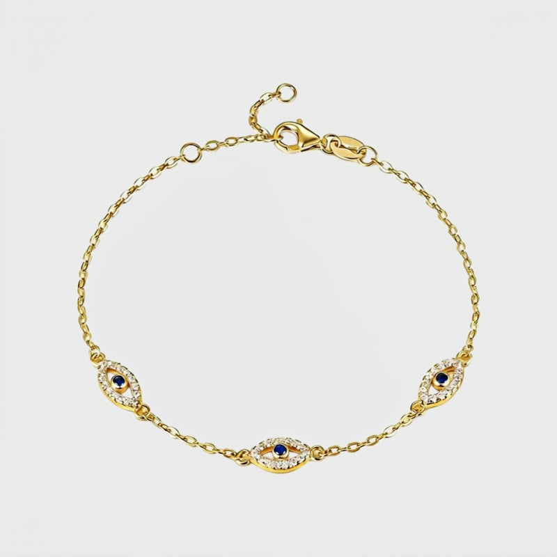 Dainty Gold Evil Eye Bracelet