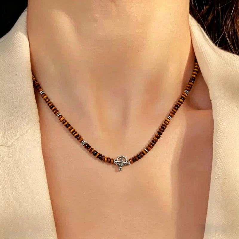 Earthy Strength Tiger Eye Beaded Necklace