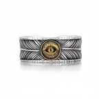 Feather Man Evil Eye Ring – Spiritual Guardian & Fortune Bringer
