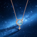 Mystic Blue Moon & Pure White Star Necklace