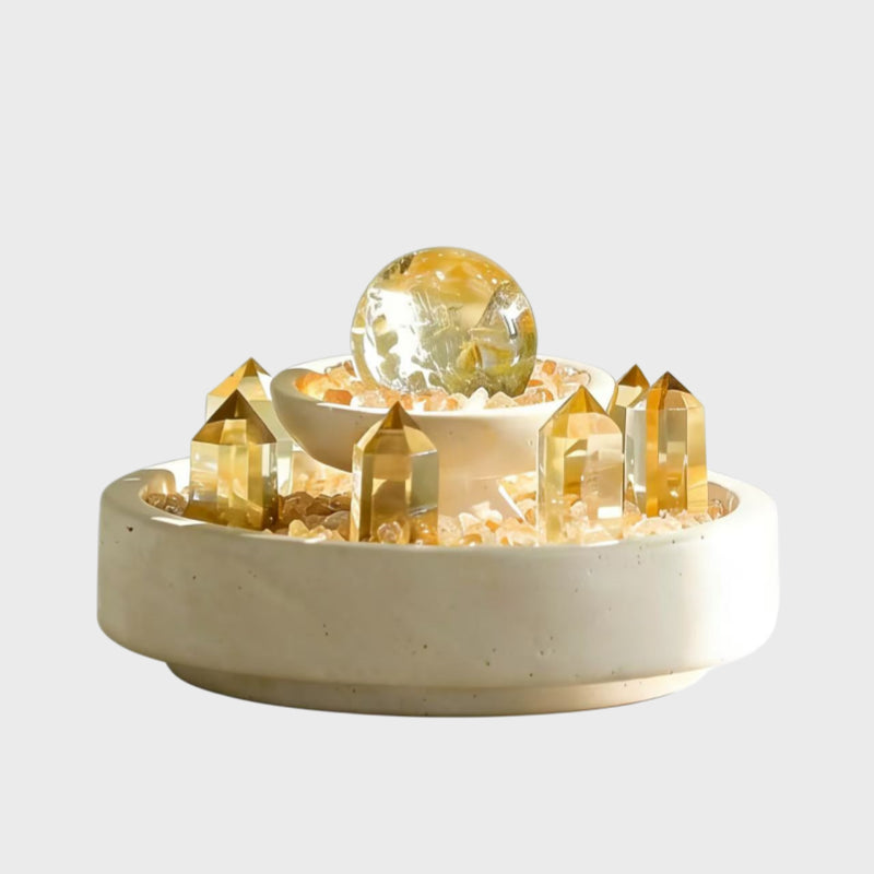 Natural Citrine Seven-Planet Wealth Grid for Wealth Attraction & Success